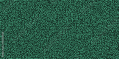 Abstract black lines on blue background. Chaotic lines texture. Pattern with labirint effect.