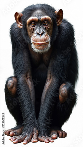 Lifelike Chimpanzee PNG: Versatile Wildlife Image for Conservation Campaigns, Educational Materials & Nature-Inspired Design photo