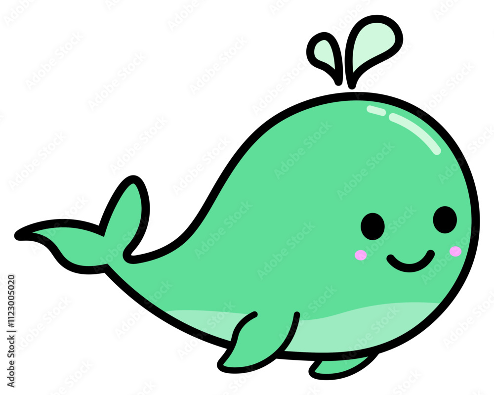 Fototapeta premium Cute Whale Cartoon Illustration