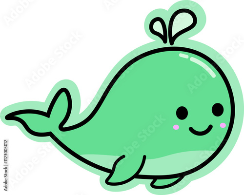 Cute Whale Cartoon Illustration