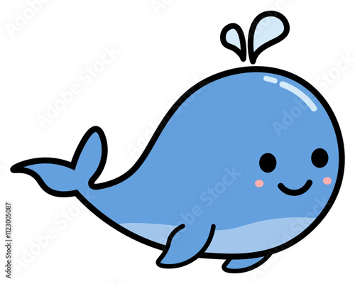 Cute Whale Cartoon Illustration photo