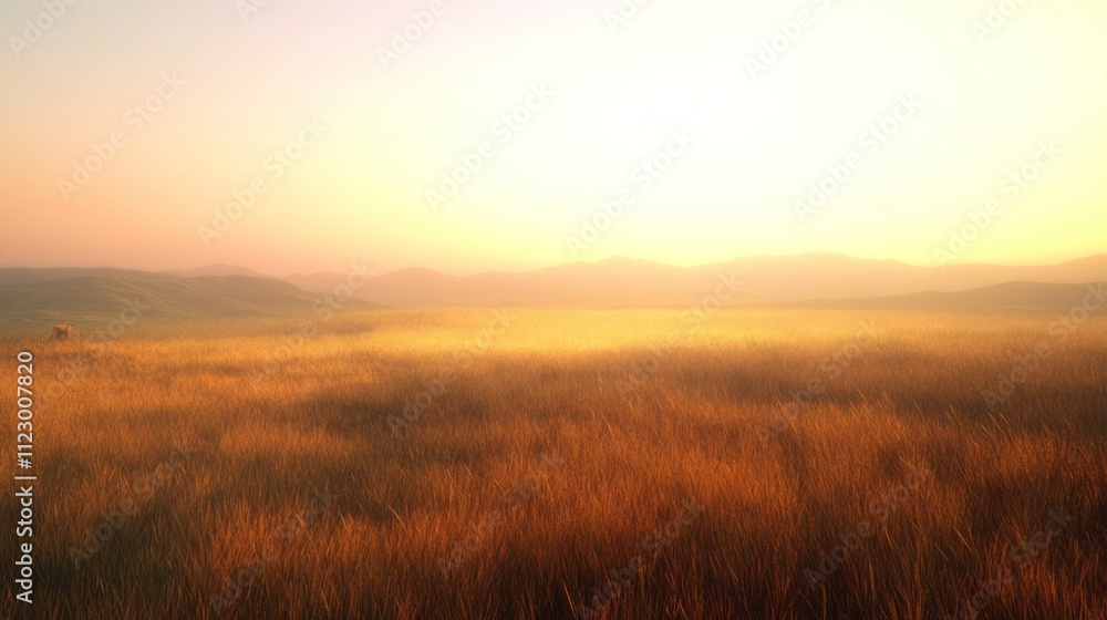 Golden meadow at sunrise. Golden meadow at sunrise.