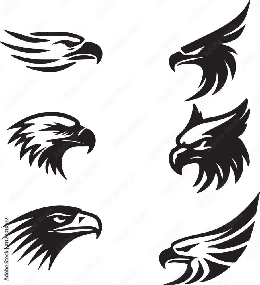 Obraz premium Eagle Beak Silhouette Design Set
