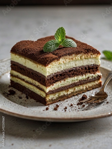 a chocolate cake decorated with sprouts