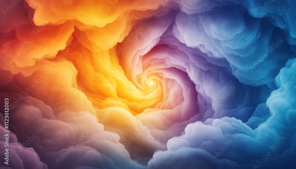 Obraz premium Artistic Neurons Forming Abstract Spirals A Vivid Representation of Neuroplasticity's Dynamic Processes in Striking Colors, Illustrating the Brain's Capacity for Change and Adaptation Through Neural
