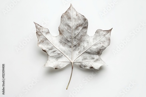 American Sycamore Leaf in Vivid Dappled White Light photo