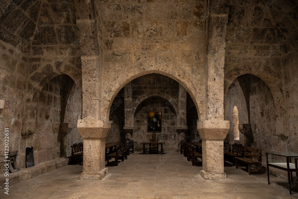 Obraz premium the interior of the monastery.