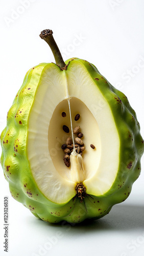 Exotic Sugar Apple: Vibrant Tropical Fruit Isolated on White Background for Culinary and Health Marketing photo