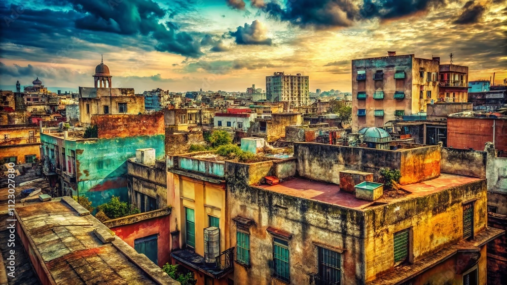 Fototapeta premium Panoramic View of a Dirty Grunge Background with Textured Surfaces and Faded Colors for Creative Projects and Urban Aesthetic Designs