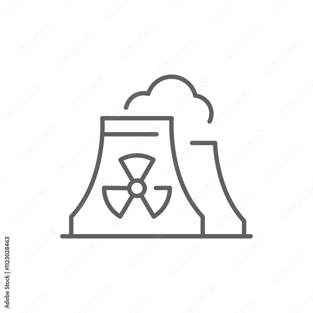 Radiation pollution icon. Simple outline style. Nuclear, power plant, experiment, smoke, industry, environment, technology concept. Thin line symbol. Vector illustration isolated. Editable stroke. Radiation pollution icon. Simple outline style. Nuclear, power plant, experiment, smoke, industry, environment, technology concept. Thin line symbol. Vector illustration isolated. Editable stroke.
