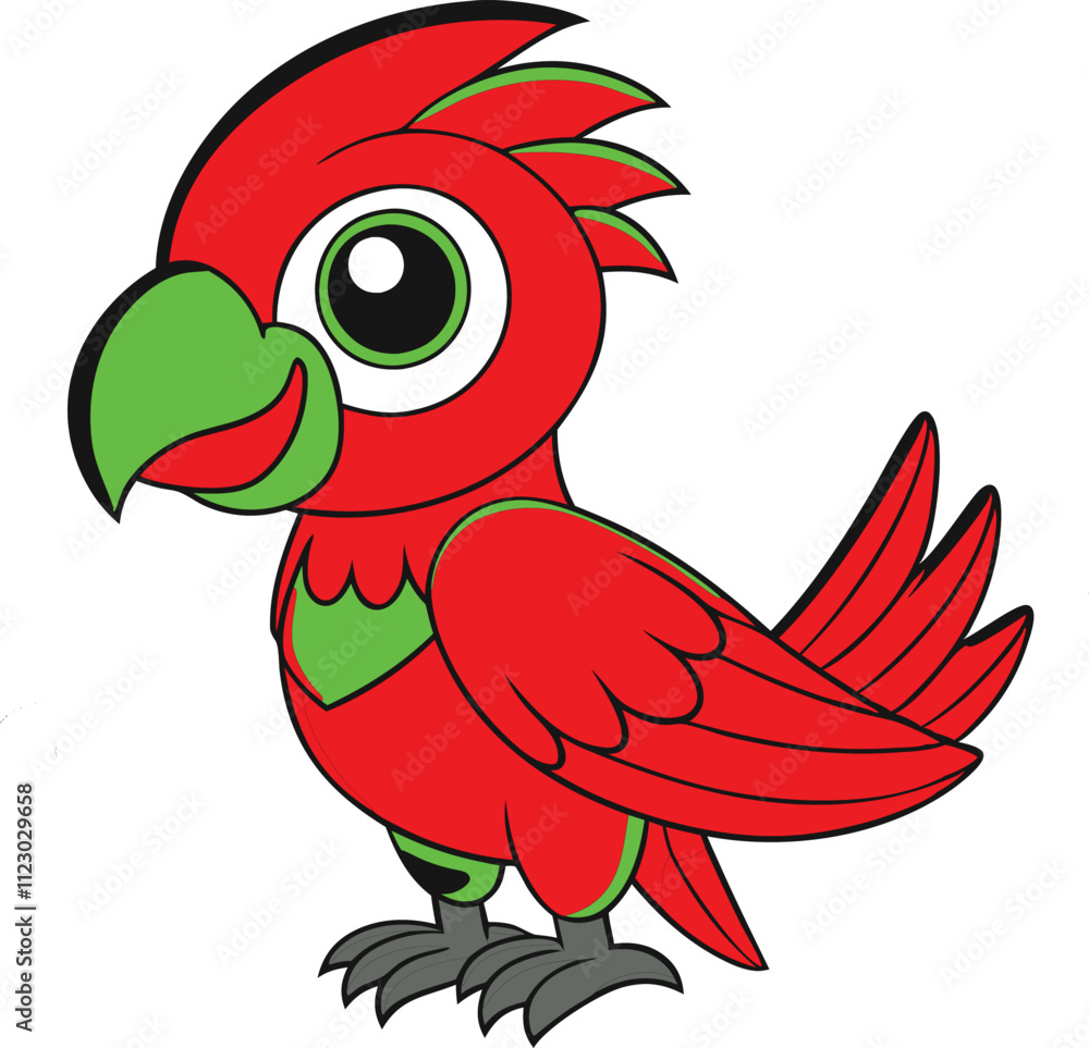 Fototapeta premium cartoon parrot on white background