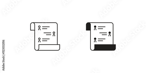 candidate list set icon with white background vector stock illustration