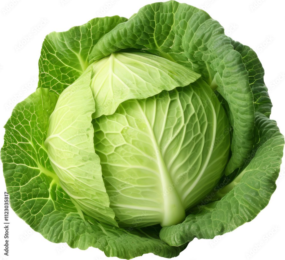 Obraz premium Green cabbage transparent PNG, isolated, cut-out