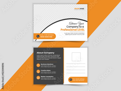 Corporate business modern postcard design template design 
