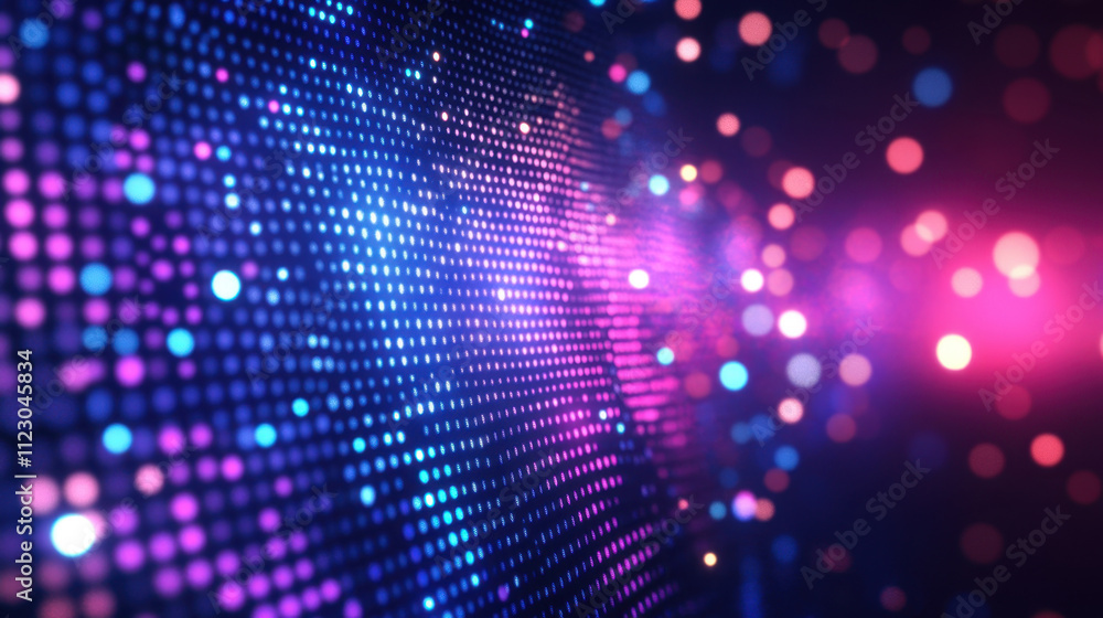 custom made wallpaper toronto digitalVibrant abstract technology background with blue and purple dots creating dynamic visual effect. This colorful display evokes sense of energy and innovation