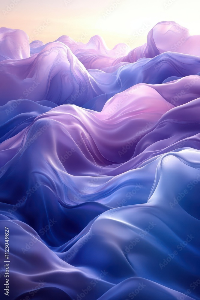 Obraz premium Water Wave Elements on a Blue Gradient Background