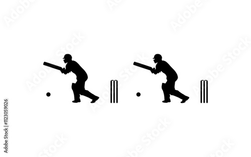 Cricket Logo, Cricket silhouette, Cricket Vector Illustration.Cricket Logo, Cricket silhouette, Cricket Vector Illustration