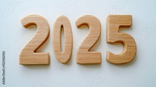 Wooden 2025 Number Illustration