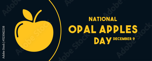 National Opal Apples Day. December 9. Banner, card, background.