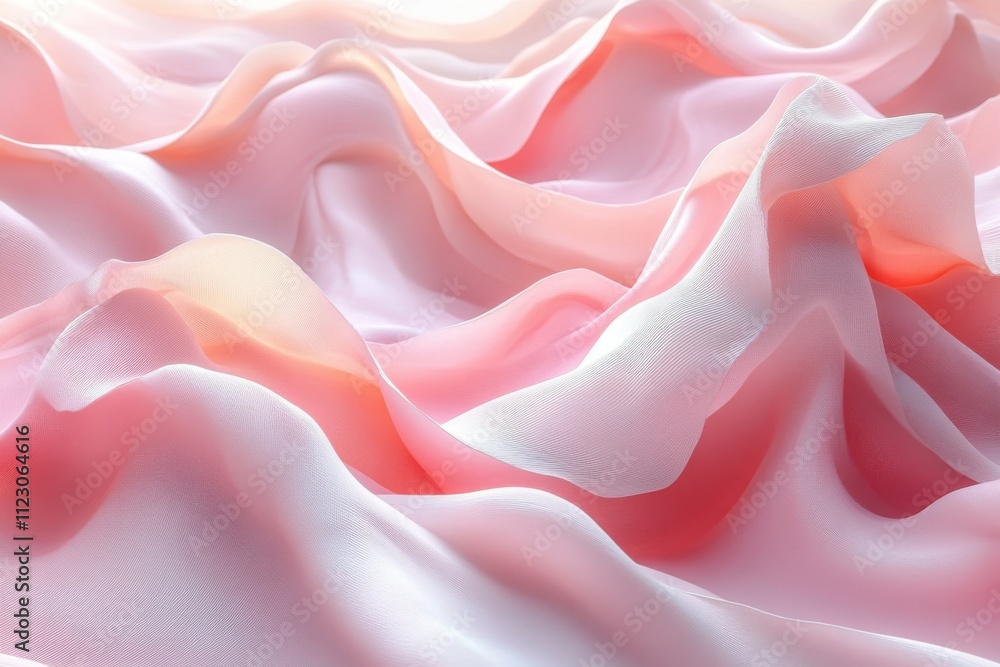 Obraz premium Soft, flowing layers of translucent pink fabric create a gentle, dreamy atmosphere.