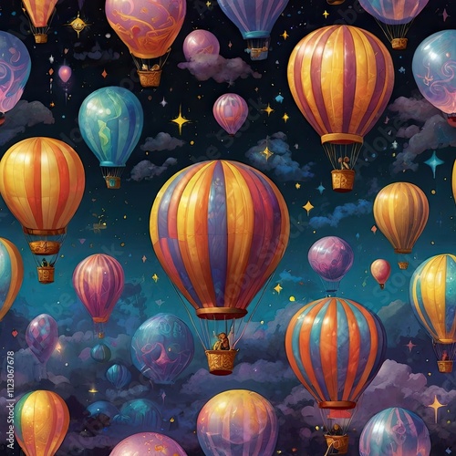 Whispers of the Skyward Quest tell of enchanted balloons forged from cosmic winds and starfire. photo