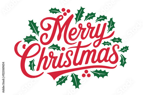 christmas typography text vector illustration