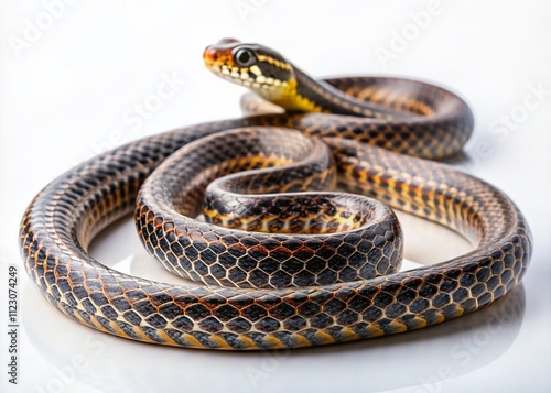 Wallpaper Mural Stunning Conceptual Photography of Boiga Cynodon Snake Isolated on a Pure White Background, Showcasing Its Unique Patterns and Colors in a Captivating Artistic Presentation Torontodigital.ca