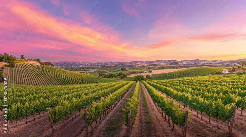 Naklejka premium Vineyard Sunset
