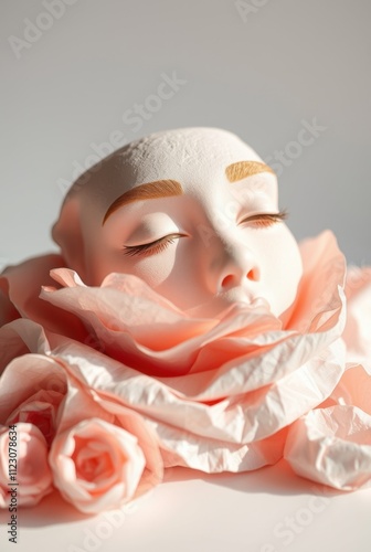 Soft Pastel Beauty with Sculpted Features