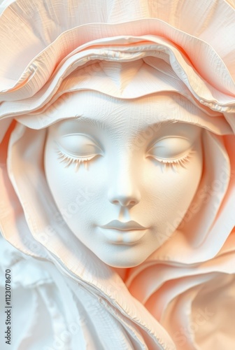 Ethereal Woman's Face in Soft Pastel Tones