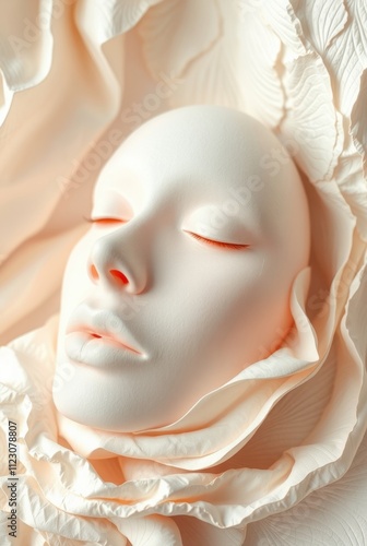 Soft Beauty in Pastel Lighting and Sculpted Features