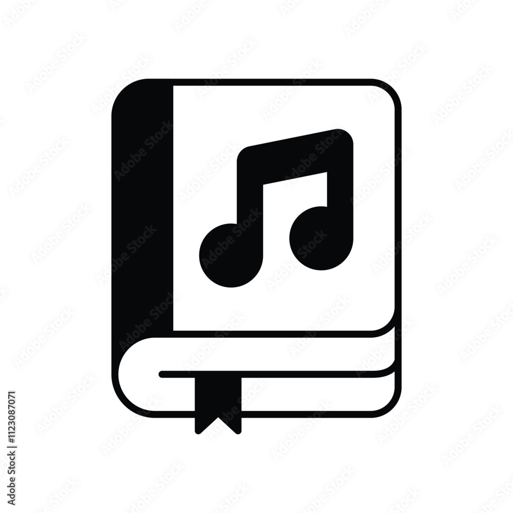 Audio Books glyph icon with white background vector stock illustration Audio Books glyph icon with white background vector stock illustration