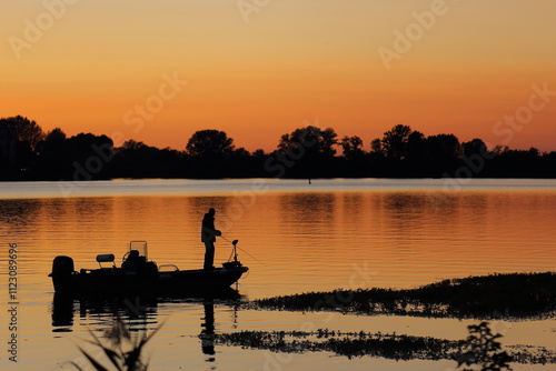 Fisherman on the lake