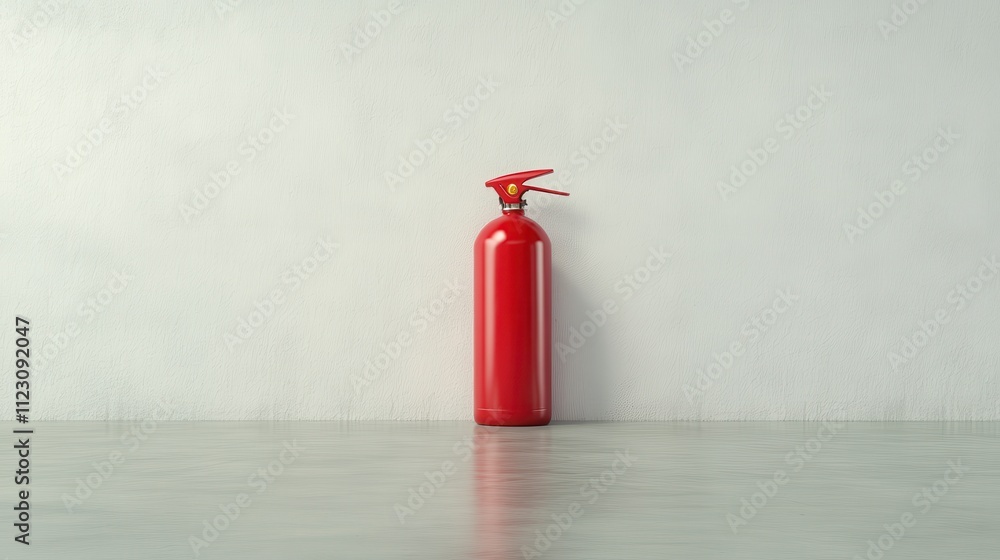 Obraz premium Red Fire Extinguisher Safety Equipment Home Security Protection