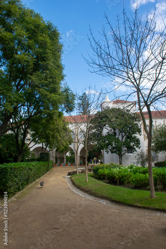 Garden path leading to the cloister of the madre de deus convent in lisbon