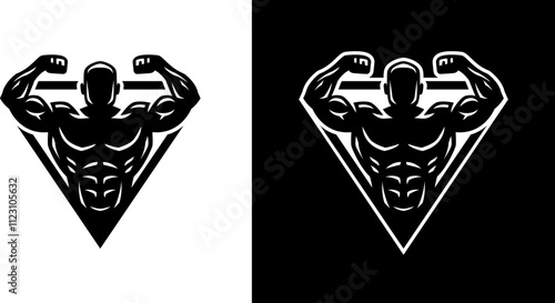 Bodybuilding, logo, two options.
