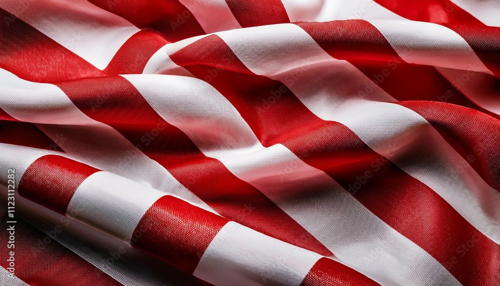 Fototapeta premium red and white wavy tablecloth texture background