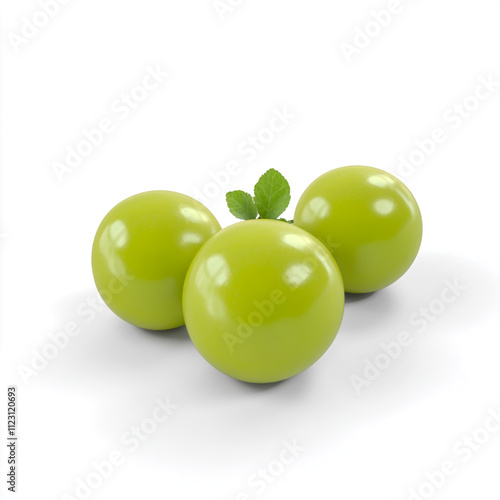 Fresh Indian Gooseberry fruit on white background. photo