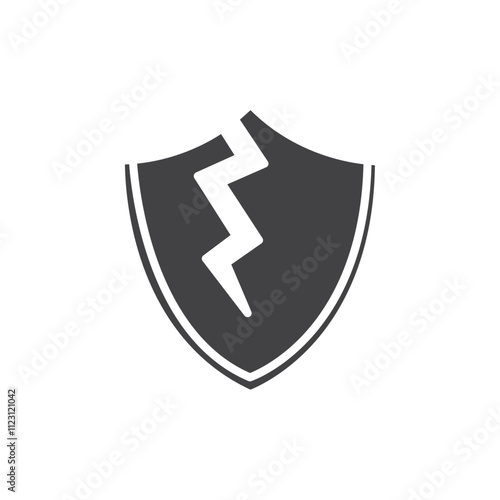 Broken shield icon Simple thin line flat symbol Free Download Broken shield icon Simple thin line flat symbol - GFXLoad