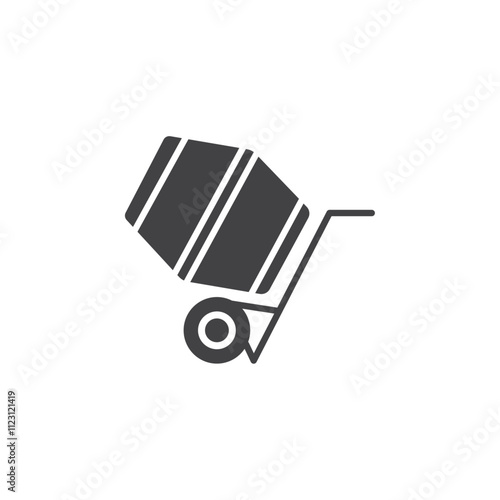 Cement mixers icon Simple thin line flat symbol