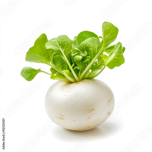 fresh white radish isolated on white background.