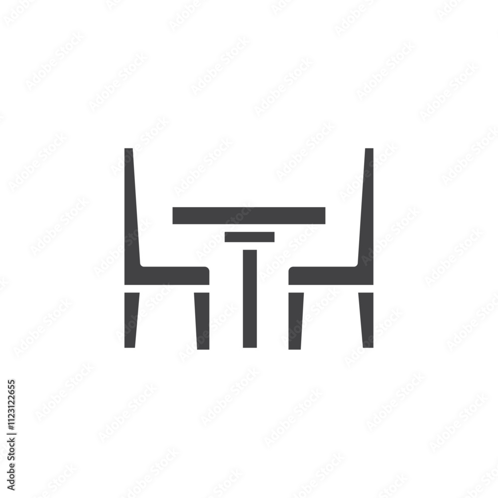 Dinner table icon Simple thin line flat symbol Dinner table icon Simple thin line flat symbol