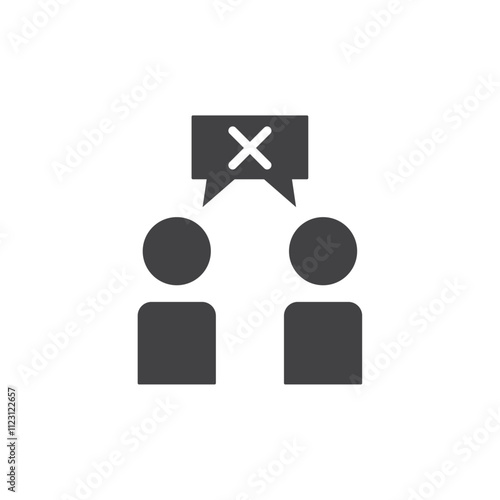 Disagreement icon Simple thin line flat symbol