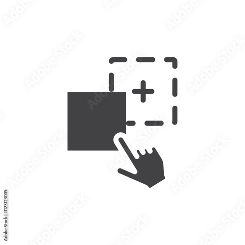 Drag and drop icon Simple thin line flat symbol