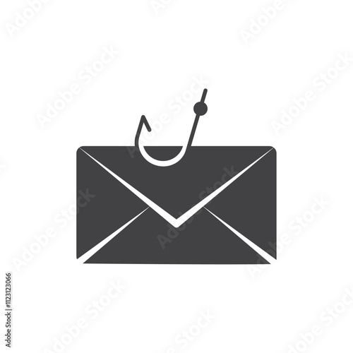 Email phishing icon Simple thin line flat symbol