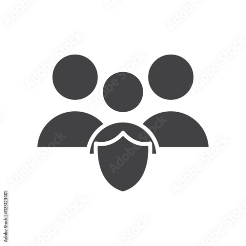 Family insurance icon Simple thin line flat symbol