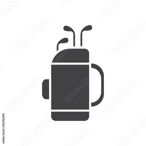 Golf bag icon Simple thin line flat symbol