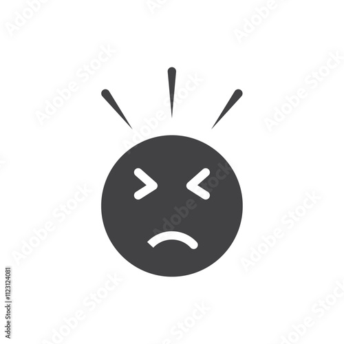 Headache icon Simple thin line flat symbol