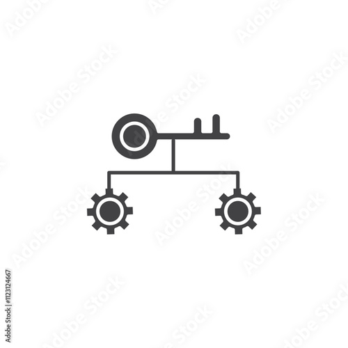 Key factor icon Simple thin line flat symbol