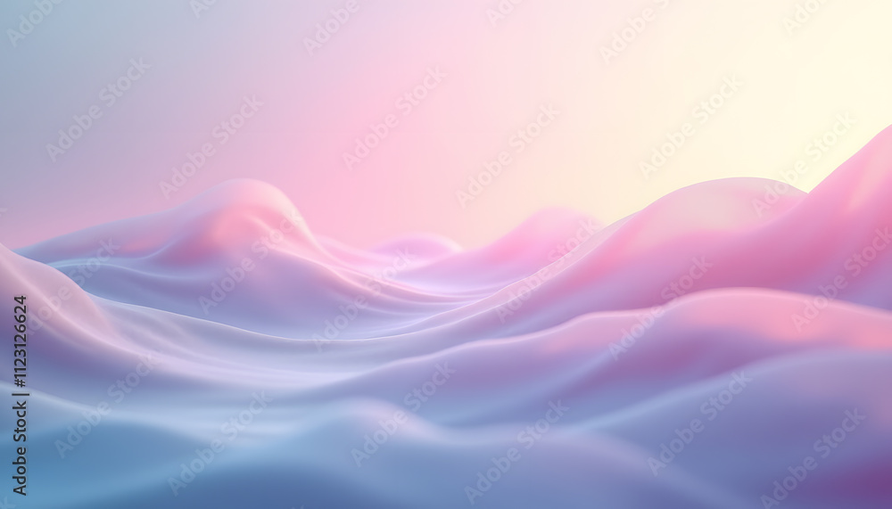 Obraz premium Flowing Mindfulness Waves with Gentle Pastels for Meditation Apps